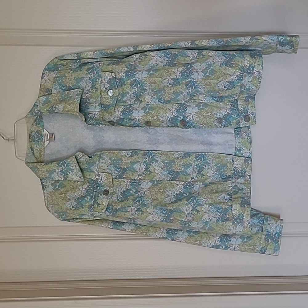 320. CHRISTOPHER & BANKS Multicolor Butterfly Lightweight Jacket Size L